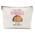 Speech Therapy Gifts For Speech Language Pathologist, Speech Therapist Gift for Women, Speech Therapist Appreciation Makeup Bag, Therapist Cosmetic Bag - Speech Language Pathologist Help Taco