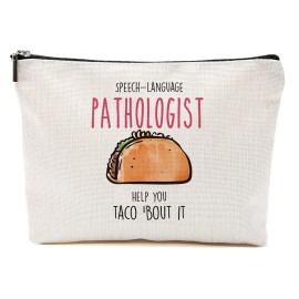 Speech Therapy Gifts For Speech Language Pathologist, Speech Therapist Gift for Women, Speech Therapist Appreciation Makeup Bag, Therapist Cosmetic Bag - Speech Language Pathologist Help Taco
