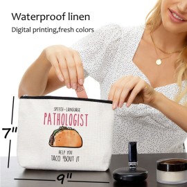 Speech Therapy Gifts For Speech Language Pathologist, Speech Therapist Gift for Women, Speech Therapist Appreciation Makeup Bag, Therapist Cosmetic Bag - Speech Language Pathologist Help Taco