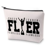 Cheerleading Cosmetic Bag Cheer Leader Fearless Flawless Makeup Bag With Zipper Cheerleader Survival Kit Cheer Team Gift (FLER)