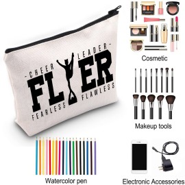 Cheerleading Cosmetic Bag Cheer Leader Fearless Flawless Makeup Bag With Zipper Cheerleader Survival Kit Cheer Team Gift (FLER) Cheerleading Cosmetic Bag Cheer Leader Fearless Flawless Makeup Bag With Zipper Cheerleader Survival Kit Cheer Team Gift (FLER)