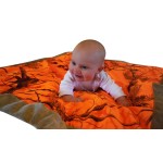 Realtree Blaze Orange Camo Baby Blanket Super Soft Faux Suede Front Microfur Backing 34 x 34 Camo Receiving Blanket