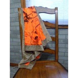 Realtree Blaze Orange Camo Baby Blanket Super Soft Faux Suede Front Microfur Backing 34 x 34 Camo Receiving Blanket