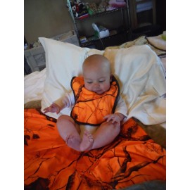 Realtree Blaze Orange Camo Baby Blanket Super Soft Faux Suede Front Microfur Backing 34 x 34 Camo Receiving Blanket