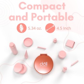 Doll of Mirrors Magnifying Makeup Mirror 4 in 1, Portable Blush Pink Handheld Cosmetic Mirror with 1X-5X-7X-15X Zoom for Everyday Use from Doll of Mirrors Magnifying Makeup Mirror 4 in 1, Portable Blush Pink Handheld Cosmetic Mirror with 1X-5X-7X-15X Zoom for Everyday Use from