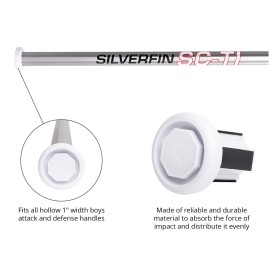 Silverfin Lacrosse End Cap | Lacrosse Stick Butt End Cap: Sturdy & Easy to Install| Lightweight, Durable Lacrosse Butt End Caps with Firm Grip for Superior Stick Control (White)