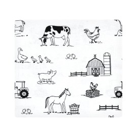 Hudson Baby Unisex Baby Cotton Flannel Receiving Blankets Bundle, Neutral Farm, One Size