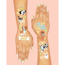 xo, Fetti Dog Temporary Tattoos for Kids - 44 Glitter Styles | Animal Birthday Supplies, Pet Lover Party Favors, Woof Arts and Crafts