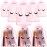 Reginary 100 Pcs Eyelash Aftercare Bags Eye Lash Print Makeup Bags Empty Beauty Gift Women Drawstring Cosmetic Organza Pouch for Makeup Jewelry Supplies(4 x 6 Inch,Pink Plus Black)