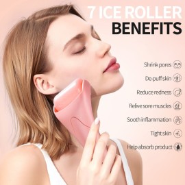Teenitor Pink Ice Roller for Face, Ice Face Roller, Eye Roller for Puffy Eyes, Facial Roller Spa Self Care Tools for Women Teenitor Pink Ice Roller for Face, Ice Face Roller, Eye Roller for Puffy Eyes, Facial Roller Spa Self Care Tools for Women