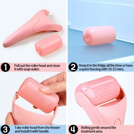 Teenitor Pink Ice Roller for Face, Ice Face Roller, Eye Roller for Puffy Eyes, Facial Roller Spa Self Care Tools for Women Teenitor Pink Ice Roller for Face, Ice Face Roller, Eye Roller for Puffy Eyes, Facial Roller Spa Self Care Tools for Women