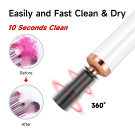 JZLUCKY Electric Makeup Brush Cleaner and Dryer Machine, Super Fast Portable Brush Cleaner, Wash and Dry Brushes in Seconds, Cosmetic Spinner Cleaner for Most Size Brushes(white) JZLUCKY Electric Makeup Brush Cleaner and Dryer Machine, Super Fast Portable Brush Cleaner, Wash and Dry Brushes in Seconds, Cosmetic Spinner Cleaner for Most Size Brushes(white)