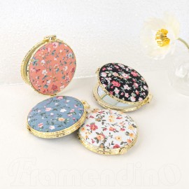 Framendino, 4 Pack Retro Floral Pocket Mirror Vintage Flowers Folding Makeup Compact Mirrors for Women Girls
