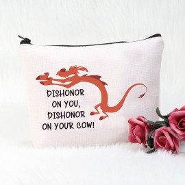 POFULL Mushu Gift Movie Inspired Gift Dishonor On You Dishonor On Your Cow Cosmetic Bag (Dishonor On You bag)