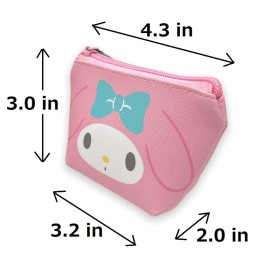 Sanrio My Melody Face Boat Type Cosmetics Small Pouch Bag 4.3 in (W)  3 in (H)  2 in (D) For Adult Use