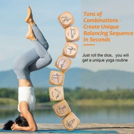 Garybank Yoga Dice in Wooden Gift Box with Practice Guide, 8 Workout Exercise Dice, Tons of Possible Combinations, Yoga Accessories Gifts for Beginners Women, Mindfulness Meditation Gifts,Fitness Dice