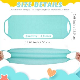 3 Pack Exfoliating Back Scrubber with Handles Exfoliating Washcloth Nylon Extended Length Body Exfoliator Brush Stretchable Pull Strap Back Washer for Shower Long Bath (Pink, Blue, Yellow) 3 Pack Exfoliating Back Scrubber with Handles Exfoliating Washcloth Nylon Extended Length Body Exfoliator Brush Stretchable Pull Strap Back Washer for Shower Long Bath (Pink, Blue, Yellow)