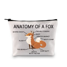 G2TUP Fox Lover White Travel Toiletry Bag ht Owning The Fox Anatomy