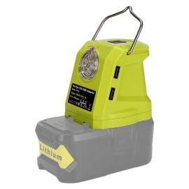 Taingwei Portable LED Lantern Light for Ryobi 18v Battery, 450lm LED Work Light Powered by Ryobi Battery, Dual USB 2.1A Fast Charge and 3 Light Modes,Flashlight for Hurricane Emergency, Camping