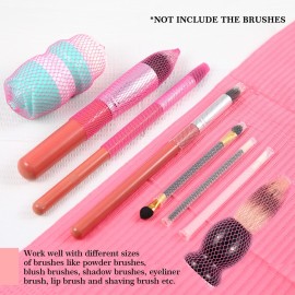 100pcs Makeup Brush Protector Cosmetic Makeup Brush Pen Guard Expandable Mesh Sleeve Covers Set Storage Small Medium Large Sizes Brushes for Travel (pink) 100pcs Makeup Brush Protector Cosmetic Makeup Brush Pen Guard Expandable Mesh Sleeve Covers Set Storage Small Medium Large Sizes Brushes for Travel (pink)