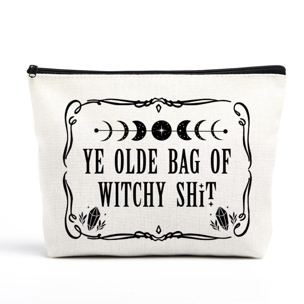 YE Olde Witchy Gifts - Witch Stuff Witchy Makeup Bag Witchcraft Bag Meditation Halloween Birthday Gifts for Witchcraft Lover Women Her Friends Tarot Cards for Beginners Coven Sister