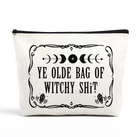 YE Olde Witchy Gifts - Witch Stuff Witchy Makeup Bag Witchcraft Bag Meditation Halloween Birthday Gifts for Witchcraft Lover Women Her Friends Tarot Cards for Beginners Coven Sister