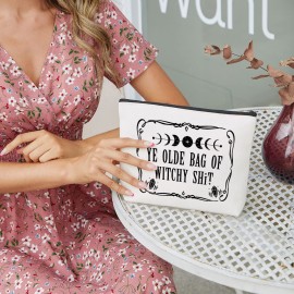 YE Olde Witchy Gifts - Witch Stuff Witchy Makeup Bag Witchcraft Bag Meditation Halloween Birthday Gifts for Witchcraft Lover Women Her Friends Tarot Cards for Beginners Coven Sister