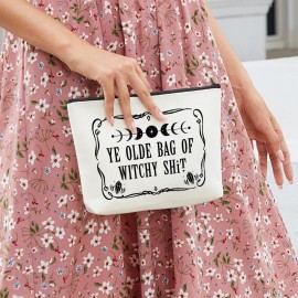 YE Olde Witchy Gifts - Witch Stuff Witchy Makeup Bag Witchcraft Bag Meditation Halloween Birthday Gifts for Witchcraft Lover Women Her Friends Tarot Cards for Beginners Coven Sister