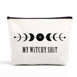 Witchy Gifts Witch Stuff Witchy Makeup Bag Witch Bag Witchcraft Bag Meditation Halloween Birthday Gifts for Witchcraft Lover Women Her Girl Friends Tarot Cards for Beginners Coven Sistery Witchy SHT