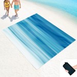 LkDiramio Beach Blanket Sand Proof Waterproof Oversized 100 x 80 Sand Free Mat with Corner Pockets and Mesh Bag for Outdoor, Picnic, Travel, Beach Accessories Portable, Gradient Blue Ocean