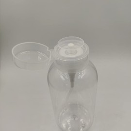 2Pcs 500ml (16.9oz) Nail Polish Remover Pump Bottle Dispenser Empty Push Down Pump Dispenser Bottle with Flip Top Cap for Nail Polish and Makeup Remover, Clear