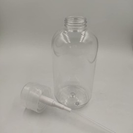 2Pcs 500ml (16.9oz) Nail Polish Remover Pump Bottle Dispenser Empty Push Down Pump Dispenser Bottle with Flip Top Cap for Nail Polish and Makeup Remover, Clear