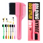 NYBEE New York Professional Folding Edge Brush Comb [Pack of 6 Assorted Colors] - Soft Bristle Baby Hair Brush, 3 in 1 Styler, Foldable Detangler, Perfect for Travel
