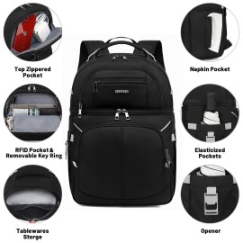 Cooler Backpack,Double Deck Leakproof Cooler Bag,Insulated Backpack Cooler Lunch Backpack for Men Women,Grey & Black
