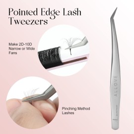 ALLOVE Eyelash Extension Tweezers for Lash Extensions Stainless Steel Lash Tweezers for Eyelash Extensions Isolation Volume Lash tweezers - Silver(Volume Lash Tweezers) ALLOVE Eyelash Extension Tweezers for Lash Extensions Stainless Steel Lash Tweezers for Eyelash Extensions Isolation Volume Lash tweezers - Silver(Volume Lash Tweezers)