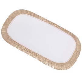 SiinvdaBZX Satin Bassinet Sheets for Baby Hair, Silky Soft Beige Bassinet Fitted Sheets for Hourglass, Oval & Rectangular Bassinet Mattress (Pack of 1)