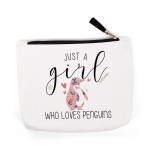 Penguin Gifts for Lovers, Stuff Merch Decor, Gifts for Women, Christmas Birthday for Owners, Breeder, Makeup Bag - Just A Woman Who Loves Penguins