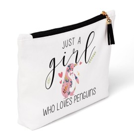 Penguin Gifts for Lovers, Stuff Merch Decor, Gifts for Women, Christmas Birthday for Owners, Breeder, Makeup Bag - Just A Woman Who Loves Penguins
