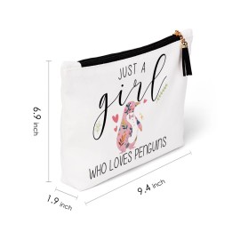 Penguin Gifts for Lovers, Stuff Merch Decor, Gifts for Women, Christmas Birthday for Owners, Breeder, Makeup Bag - Just A Woman Who Loves Penguins