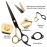 Professional Black Gold Hairdressing Teeth Scissors Stainless Steel Barber Hair Cutting Sets Salon Multifunctional Thinning Straight Shears Tools for Mother Father\'s Gift