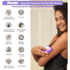 Bleame Crystal Hair Eraser, Bleame Crystal Hair Remover, for Men & Women Arms Legs Back, Fast & Easy Exfoliate, Soft Smooth Silky Skin, Apply To Any Part Of The Body (Purple) (Purple) Bleame Crystal Hair Eraser, Bleame Crystal Hair Remover, for Men & Women Arms Legs Back, Fast & Easy Exfoliate, Soft Smooth Silky Skin, Apply To Any Part Of The Body (Purple) (Purple)