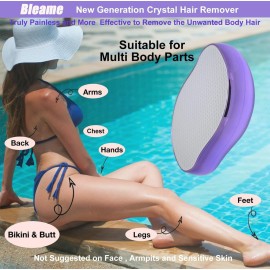 Bleame Crystal Hair Eraser, Bleame Crystal Hair Remover, for Men & Women Arms Legs Back, Fast & Easy Exfoliate, Soft Smooth Silky Skin, Apply To Any Part Of The Body (Purple) (Purple) Bleame Crystal Hair Eraser, Bleame Crystal Hair Remover, for Men & Women Arms Legs Back, Fast & Easy Exfoliate, Soft Smooth Silky Skin, Apply To Any Part Of The Body (Purple) (Purple)