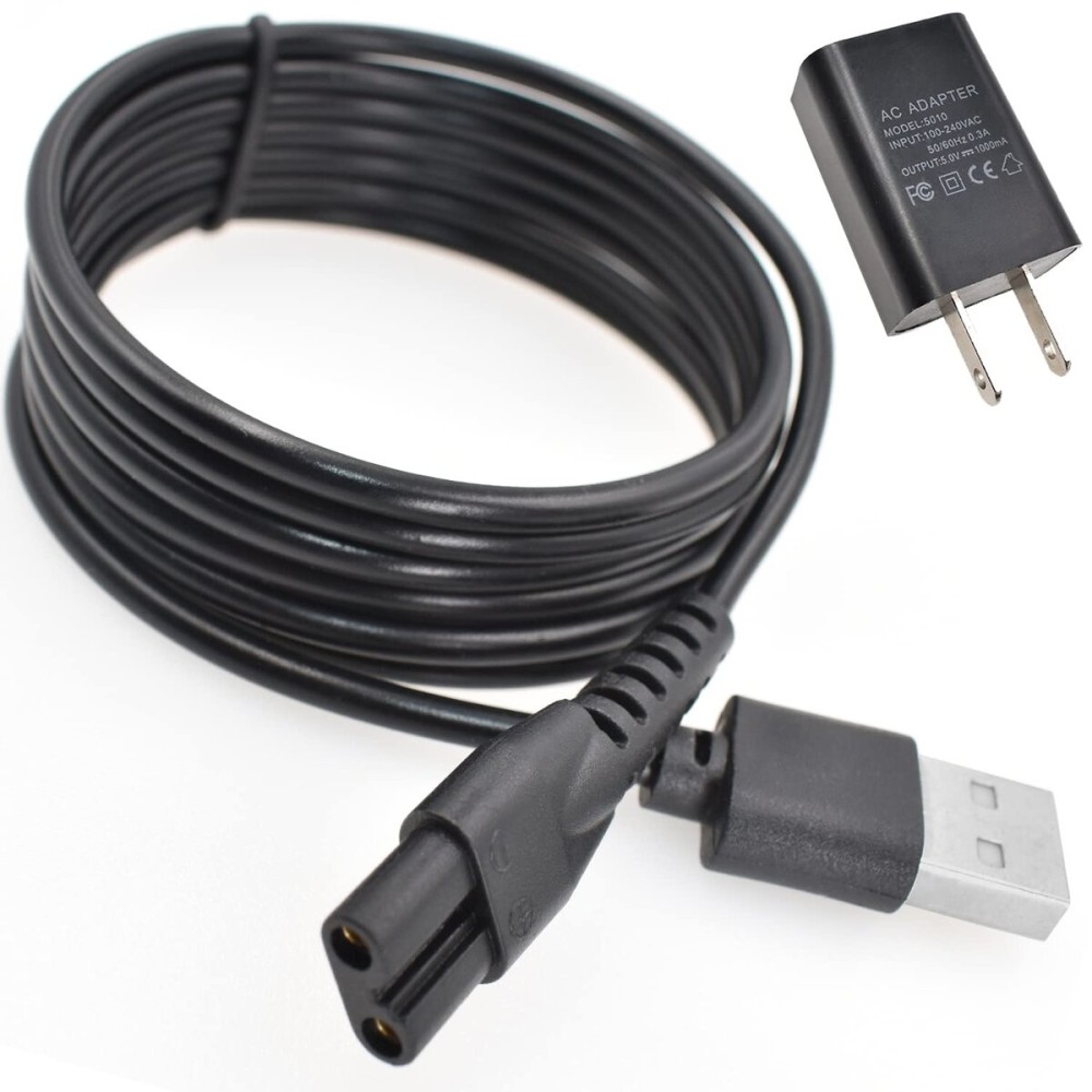 Charger Fit for Manscaped Lawn Mower 3.0/2.0 Electric Groin Hair Trimmer Replacement Charging Cable Power Cord AdapterWall Adatper+USB Cable