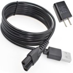 Charger Fit for Manscaped Lawn Mower 3.0/2.0 Electric Groin Hair Trimmer Replacement Charging Cable Power Cord AdapterWall Adatper+USB Cable