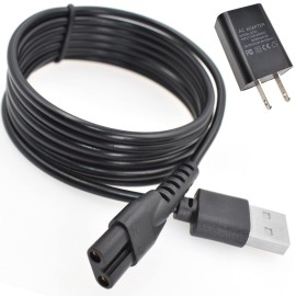 Charger Fit for Manscaped Lawn Mower 3.0/2.0 Electric Groin Hair Trimmer Replacement Charging Cable Power Cord AdapterWall Adatper+USB Cable
