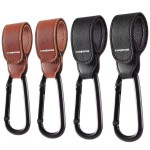 Longomat 4-Pack Baby Stroller Hooks Clip or Hanging Diaper Bag Universal Hooks Accessories for Stroller and Car or Shopping Cart (Black and Brown)