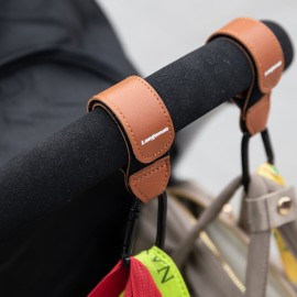 Longomat 4-Pack Baby Stroller Hooks Clip or Hanging Diaper Bag Universal Hooks Accessories for Stroller and Car or Shopping Cart (Black and Brown)