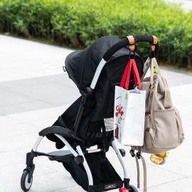 Longomat 4-Pack Baby Stroller Hooks Clip or Hanging Diaper Bag Universal Hooks Accessories for Stroller and Car or Shopping Cart (Black and Brown)