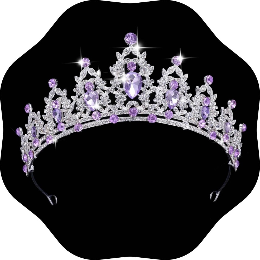 Kamirola - Queen Crown and Tiaras Princess Crown for Women and Girls Crystal Headbands for Bridal, Princess for Wedding and Party(Silver&Purple) Kamirola - Queen Crown and Tiaras Princess Crown for Women and Girls Crystal Headbands for Bridal, Princess for Wedding and Party(Silver&Purple)