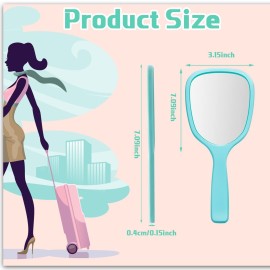 Vinsot 36 Pcs Handheld Mirror Bulk Small Hand Mirrors with Handle Plastic Portable Daily Makeup Tools for Home Travel Camping Daily, 3.15 Inch Wide, 7.09 Inch Long (6 Colors)